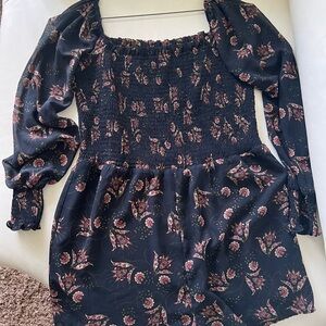 Nordstrom Floral Smocked Dress with Long Sleeves